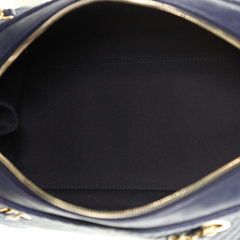 Black Chanel Surpique Bowling Bag Chevron Wrinkled Lambskin Medium 