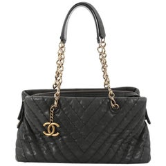 Chanel Surpique CC Charm Tote Chevron Iridescent Calfskin Small