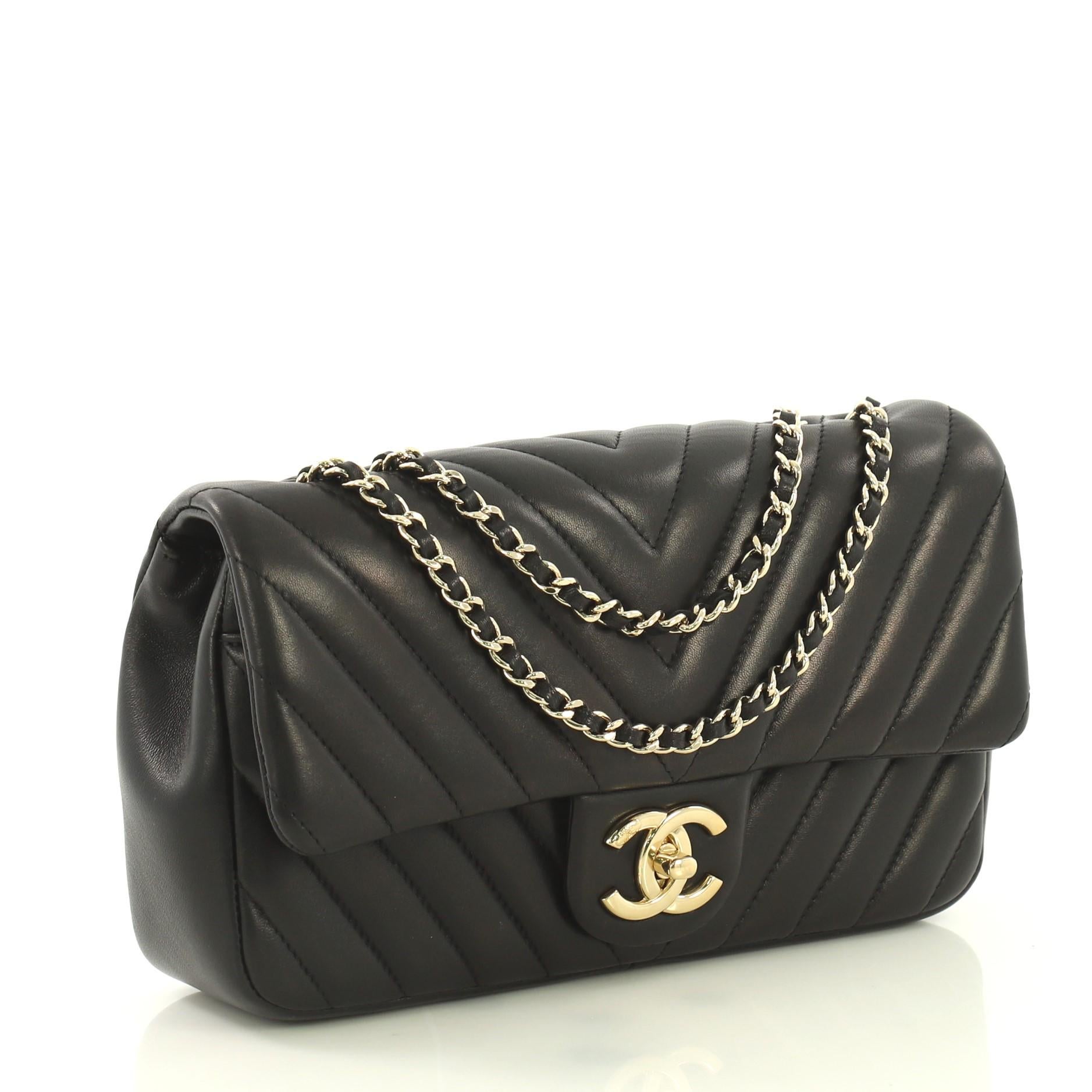 Chanel Surpique CC Flap Bag Chevron Lambskin Medium at 1stDibs