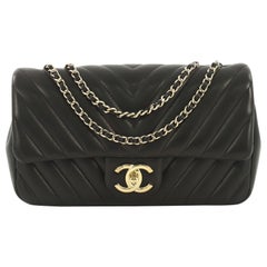 Chanel Surpique CC Flap Bag Chevron Lambskin Medium