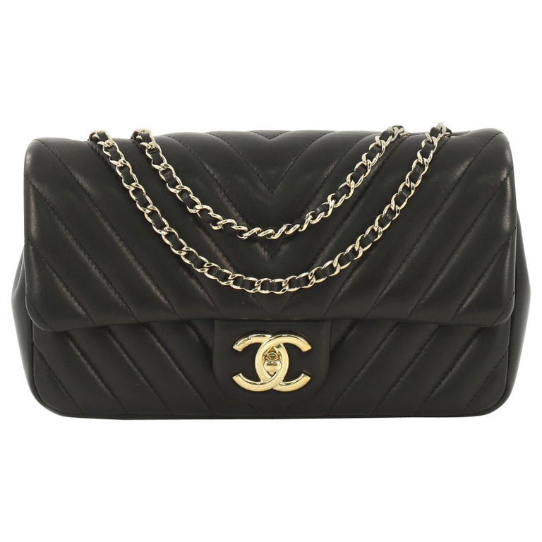 Chanel Surpique CC Flap Bag Chevron Lambskin Medium at 1stDibs