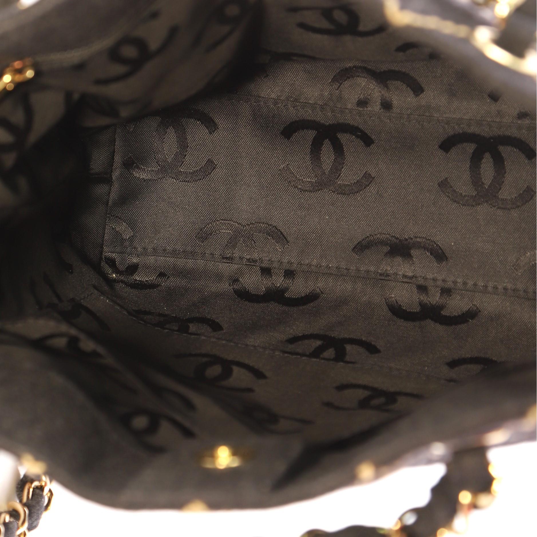 Chanel Surpique Chain Tote Quilted Wool Small 1