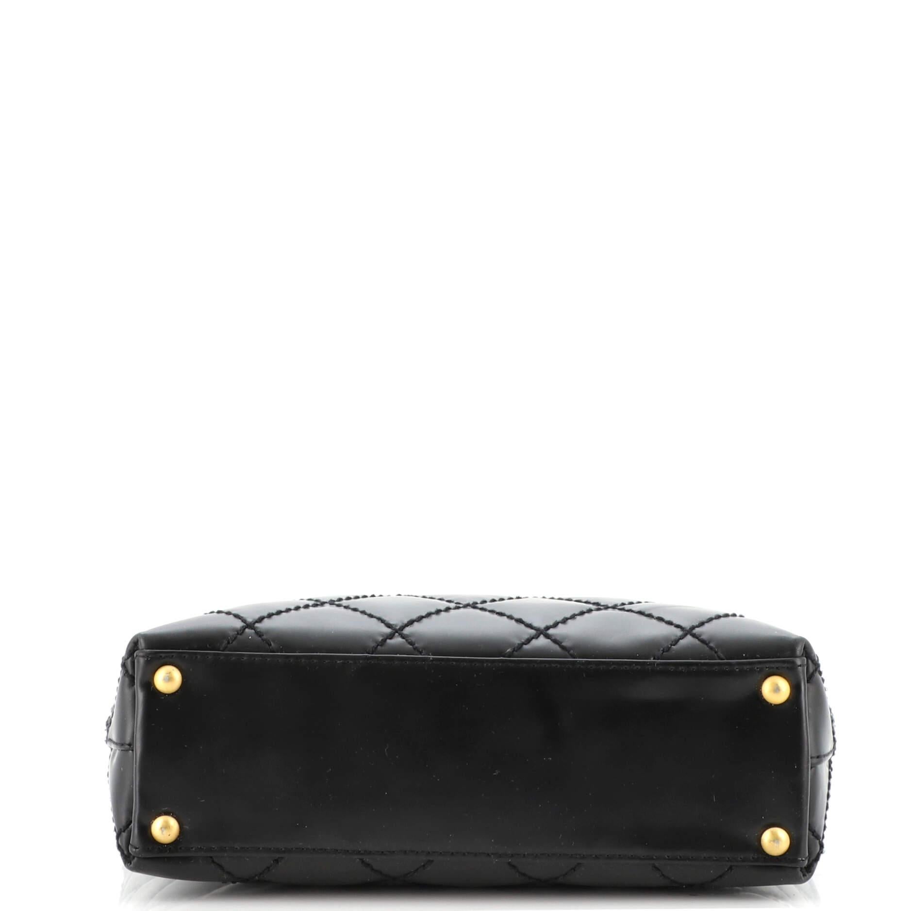 Chanel Surpique Tote Quilted Leather Small In Good Condition In NY, NY
