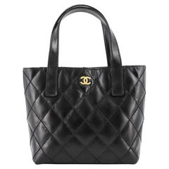 Chanel Surpique Tote Quilted Leather Small