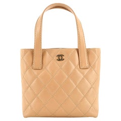 Chanel Surpique Tote Quilted Leather Small