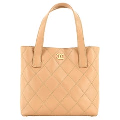 Chanel Surpique Tote Quilted Leather Small