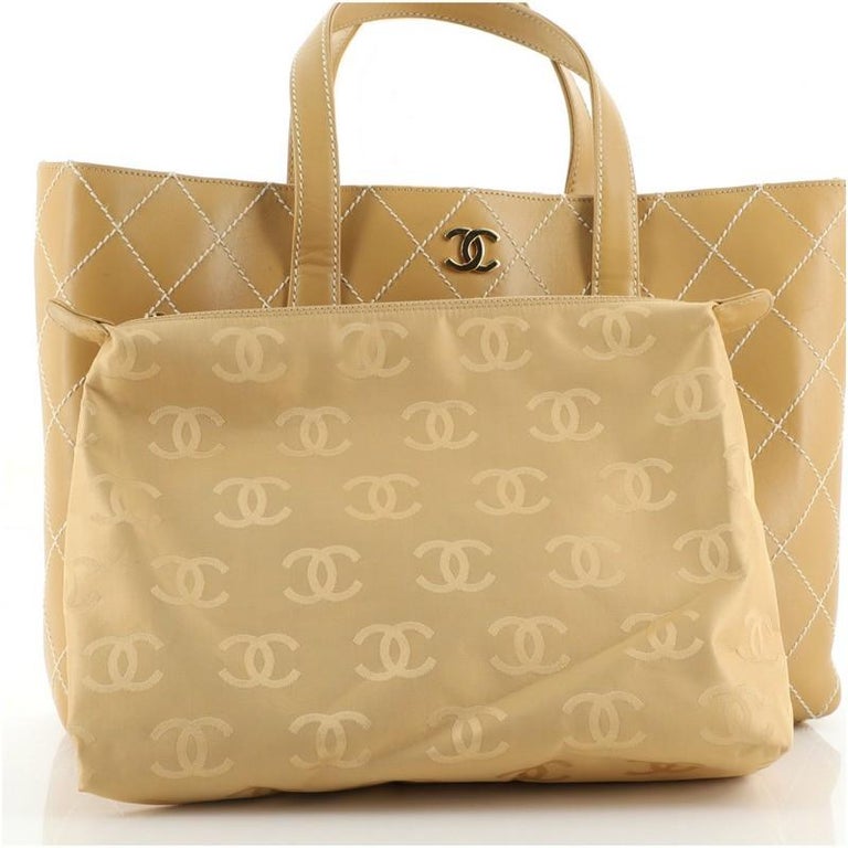 Chanel Surpique Tote Quilted Leather XL at 1stDibs