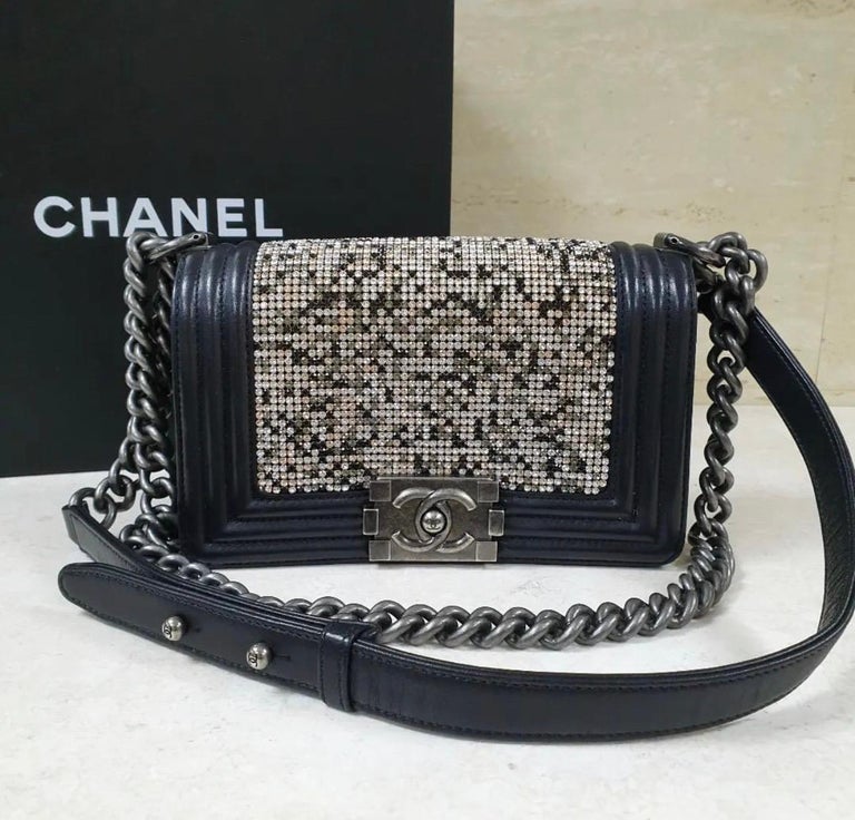 Chanel Embellished Swarovski Crystal Boy Bag