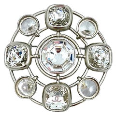 CHANEL Swarovski Crystal Cabochon Brooch
