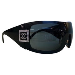 Chanel Swarovski Ski Mask Oversized Magnetic Sunglasses