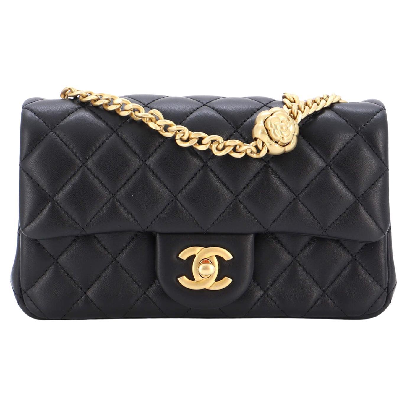 Chanel Sweet Camellia Adjustable Chain Flap Bag Quilted Lambskin Mini at  1stDibs