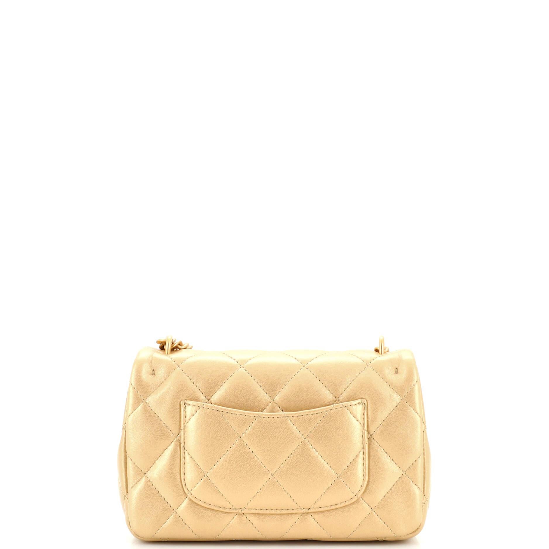 Chanel Sweet Heart Chain Flap Bag Quilted Lambskin Mini In Good Condition In NY, NY