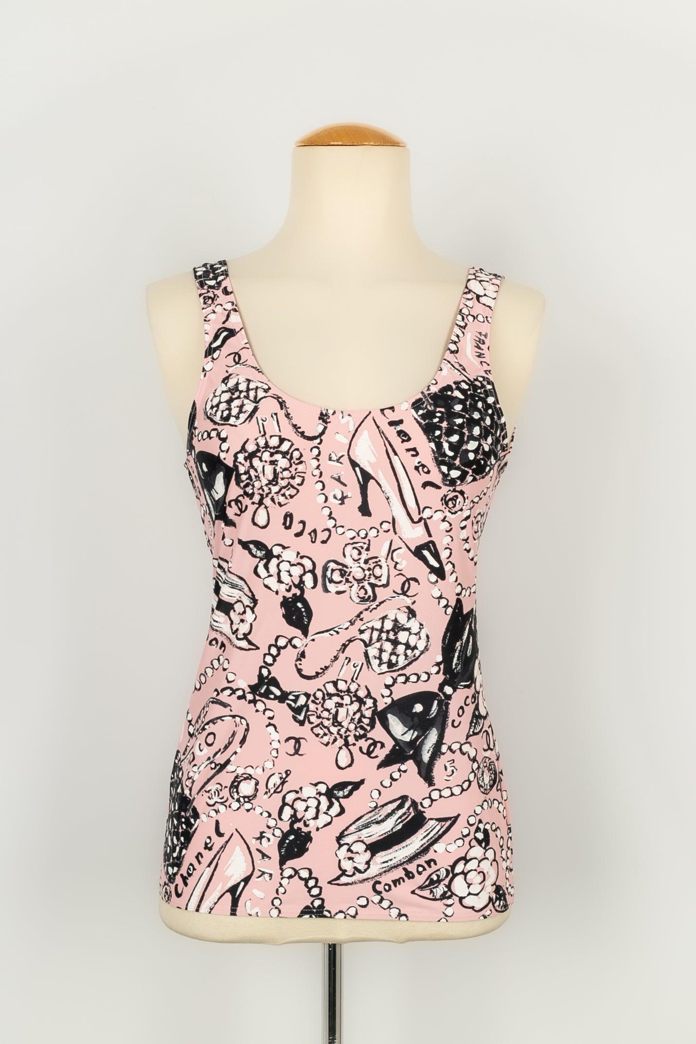 Beige Chanel Swim Set of Top, Bikini Bottom and Foulard Eyeshade, 1993-1994 For Sale