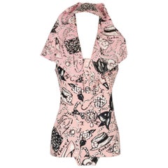 Chanel Bade-Set aus Oberteil, Bikini-Oberteil und Foulard-Augenschirm, 1993-1994