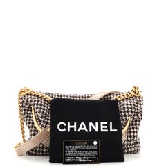 Chanel Tabatiere Kisslock Fold Over Bag Tweed with Quilted Calfskin Medium