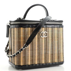 Chanel - Vanity Case Take Away en rotin et cuir de veau - Moyen