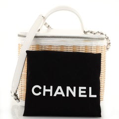 Chanel - Vanity Case Take Away en rotin et cuir de veau - Moyen