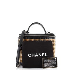 Chanel Take Away Vanity Case Rattan und Kalbsleder Medium