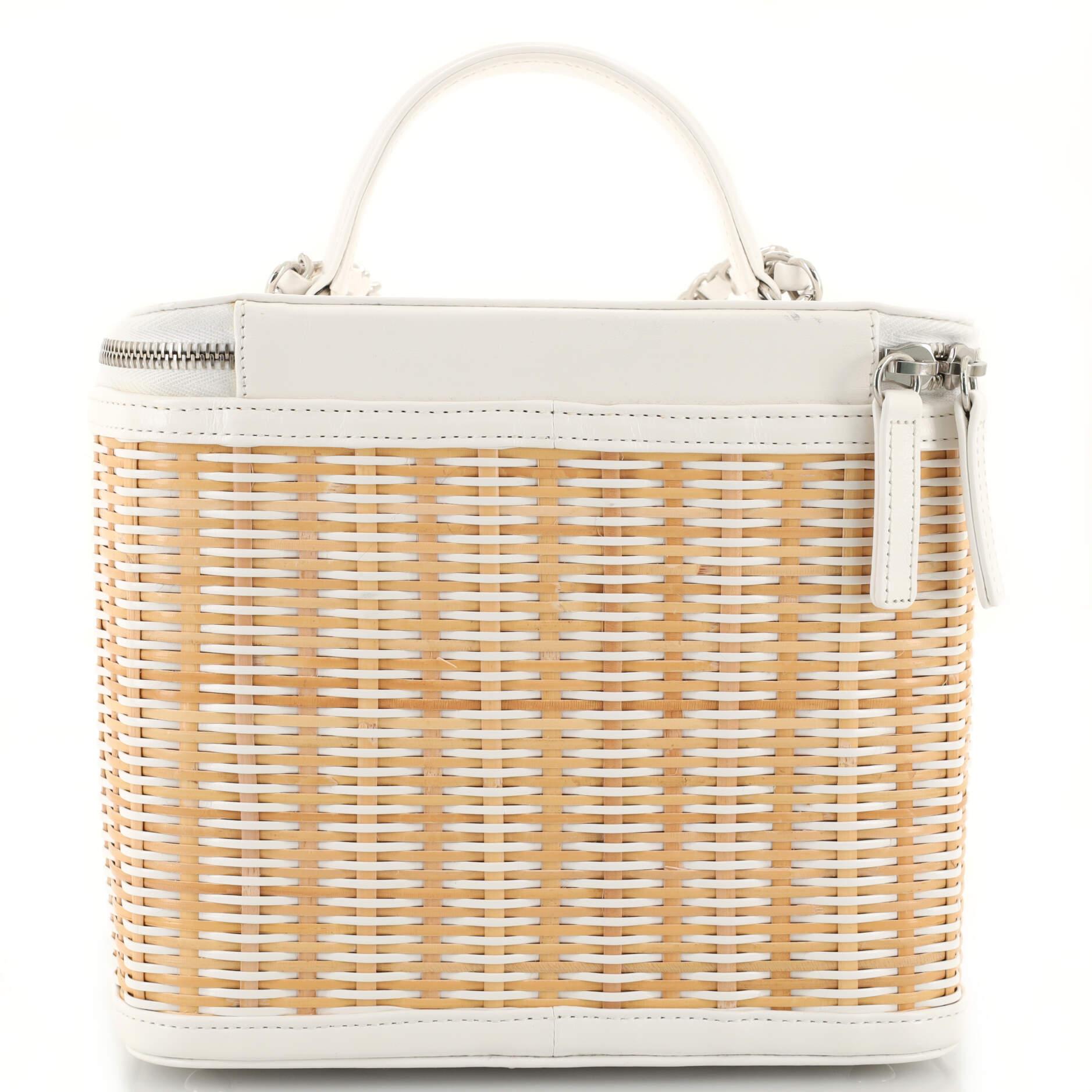 Women's Chanel Take Away Vanity Case Rattan and Calfskin Medium