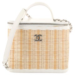 Chanel Take Away Vanity Case Rattan and Calfskin Medium