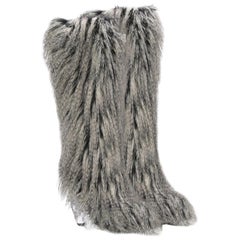 Chanel Tall Faux Fur Boots