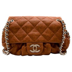 Chanel - Sac bandoulière en cuir de veau vieilli - Tan - Chain-Around