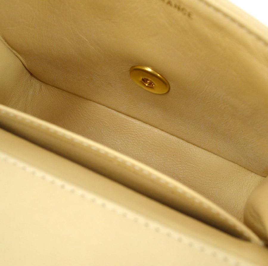 CHANEL Tan Beige Nude Lambskin Leather Gold Mini Small Top Handle Kelly Bag 2