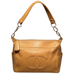 Chanel Tan Caviar CC Shoulder Bag