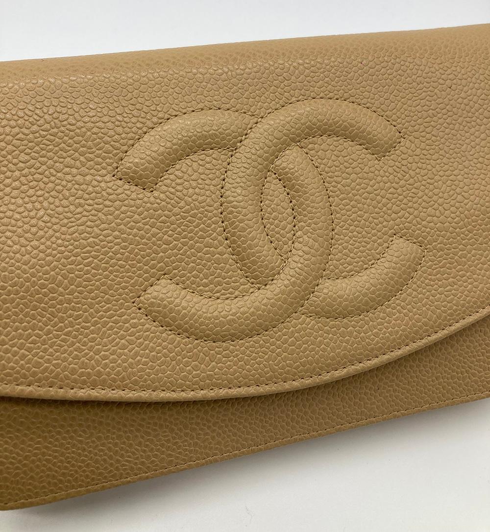 Women's Chanel Tan Caviar Wallet on Chain WOC