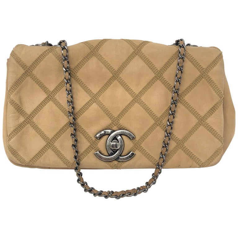 Chanel Tan Cross-Stitch Flap Bag
