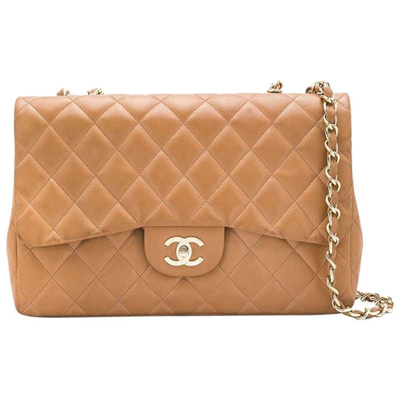 Tan Channel In Chanel Tan Jumbo Flap Bag at 1stDibs | tan chanel bag, chanel tan bag ...