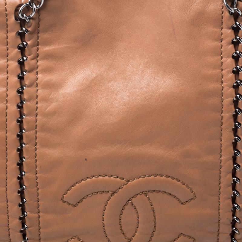 Chanel Tan Leather Medium Modern Chain Tote 6
