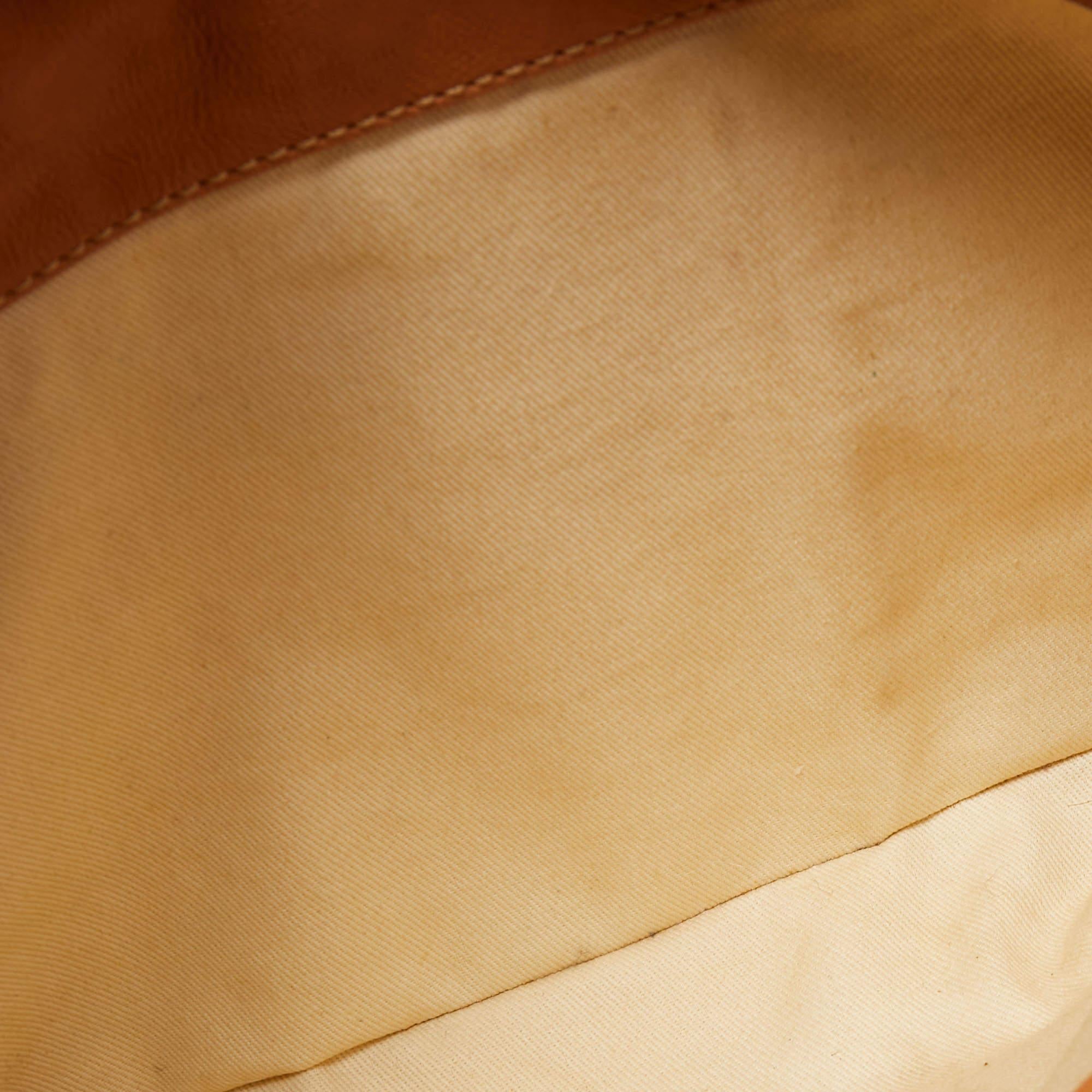 Chanel Tan Leather Triple Compartment Chain Shoulder Bag 7