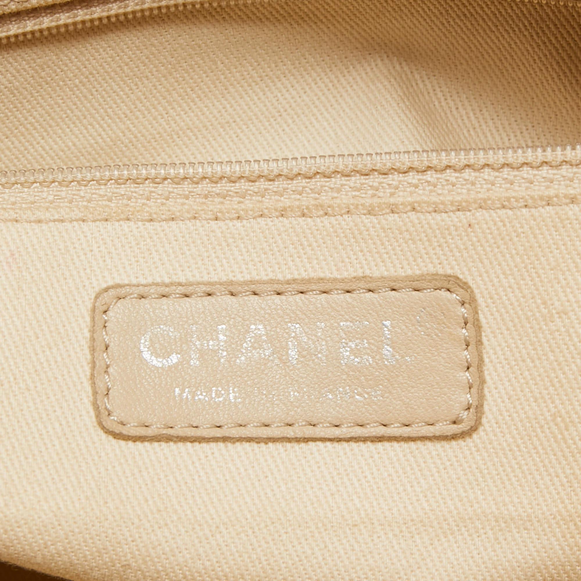 Chanel Tan Leather Triple Compartment Chain Shoulder Bag 12