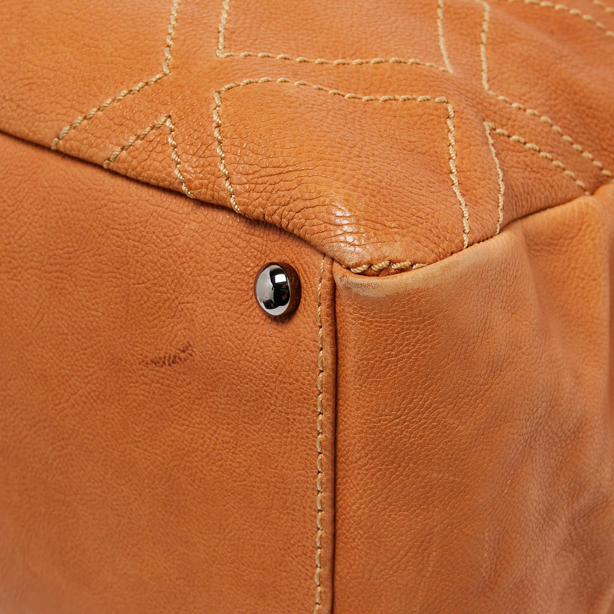 Chanel Tan Leather Triple Compartment Chain Shoulder Bag 3