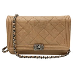 Chanel Tan Lizard Boy Wallet on Chain