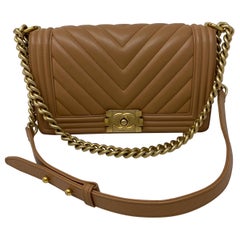 Chanel Tan Medium Boy Bag