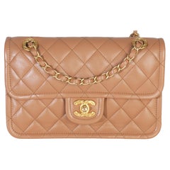 Chanel Tan Quilted Calfskin CC Flap Bag