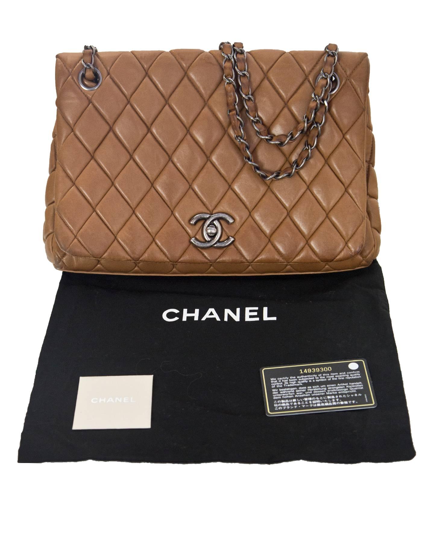 Chanel Tan Quilted Lambskin Bubble Small Flap Bag  7