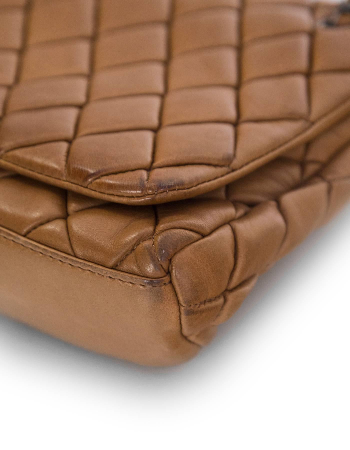 Chanel Tan Quilted Lambskin Bubble Small Flap Bag  In Good Condition In New York, NY