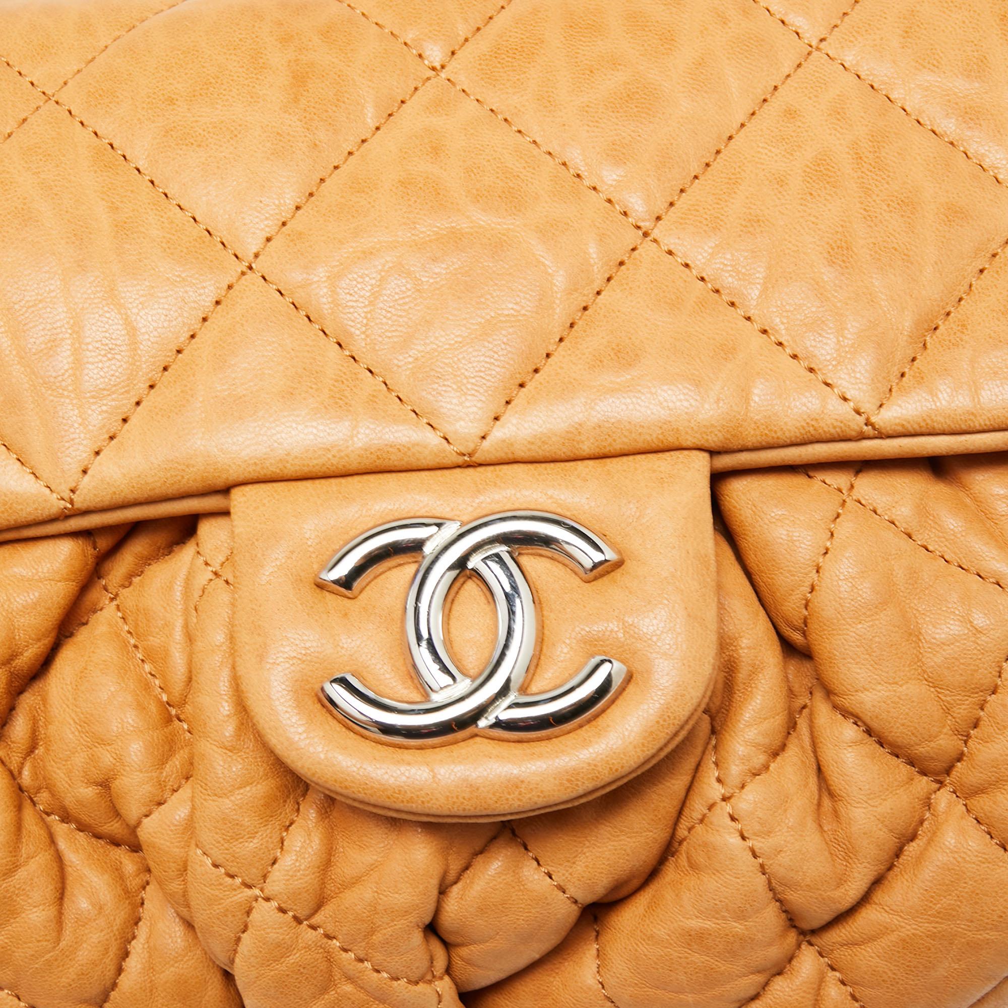Chanel Tan Quilted Leather Chain Around Shoulder Bag 3
