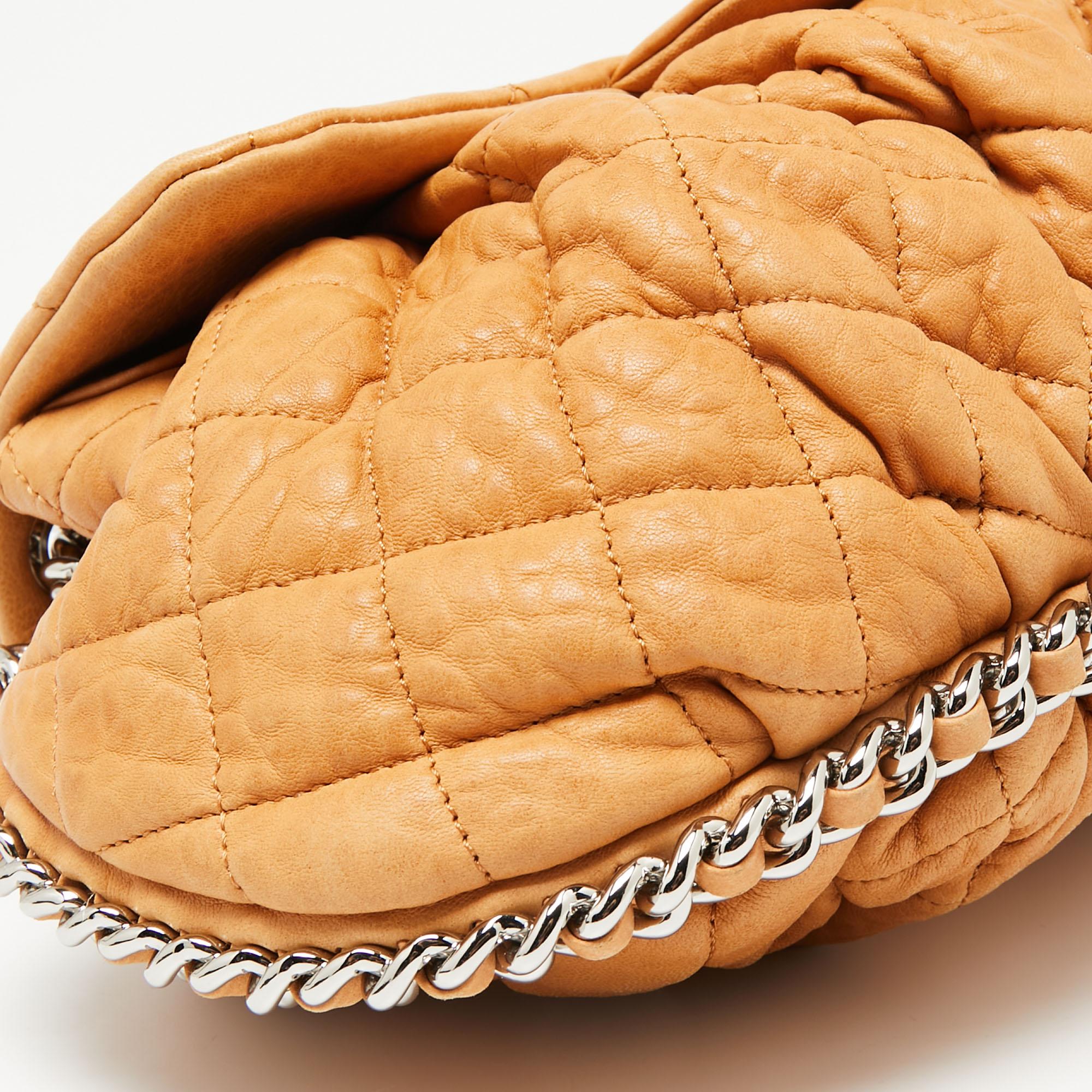 Chanel Tan Quilted Leather Chain Around Shoulder Bag 1