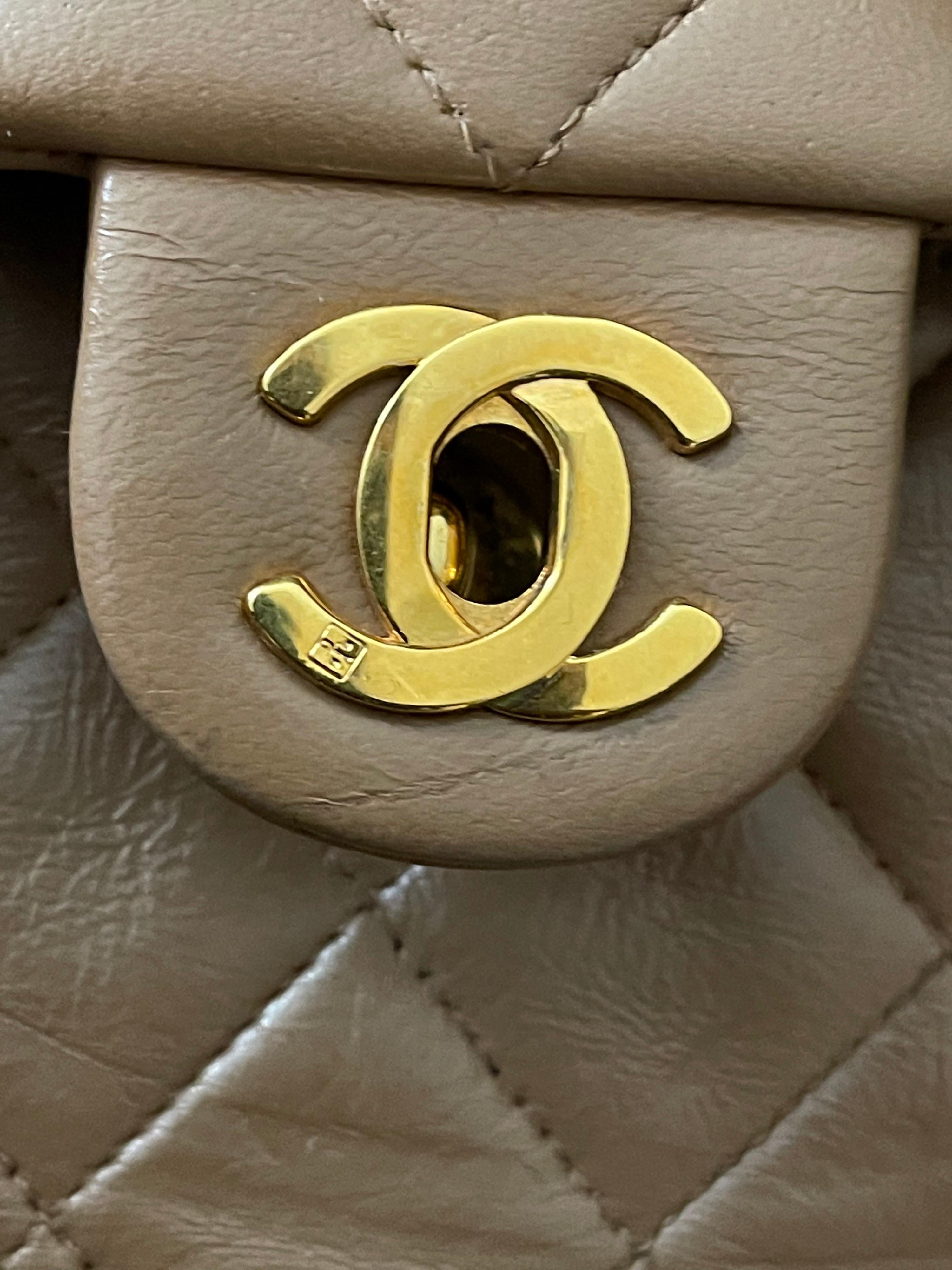 Chanel Tan Quilted Leather Shoulder Bag 1989-1991 3