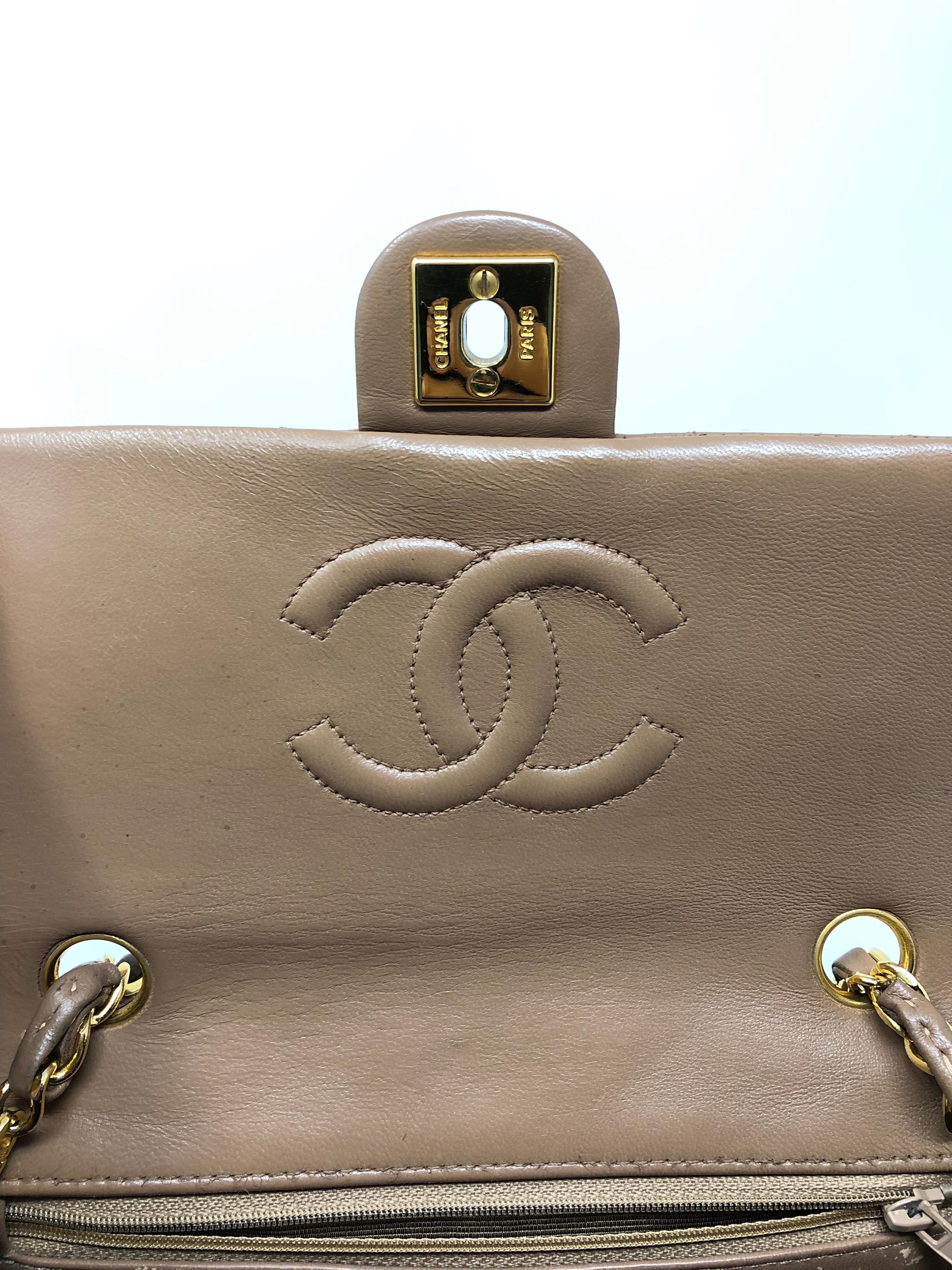 Chanel Tan Quilted Leather Shoulder Bag 1989-1991 4