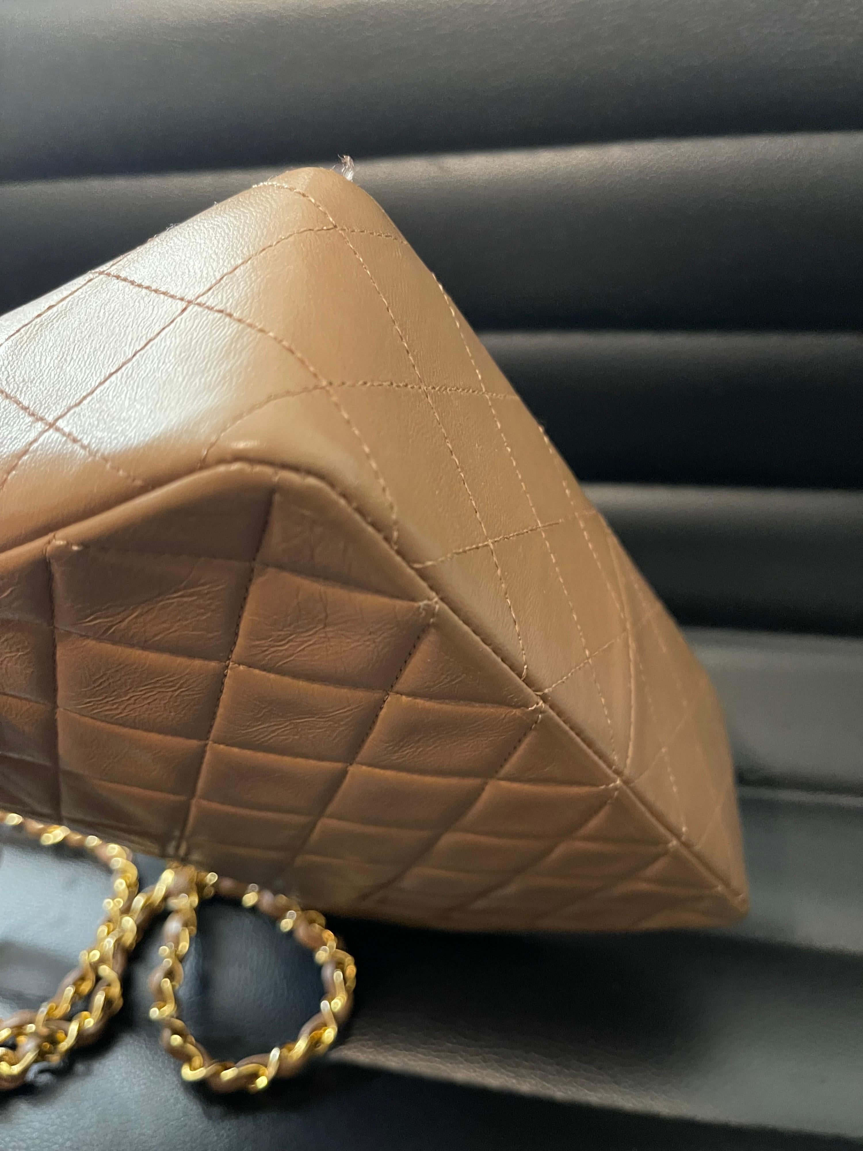 Chanel Tan Quilted Leather Shoulder Bag 1989-1991 6