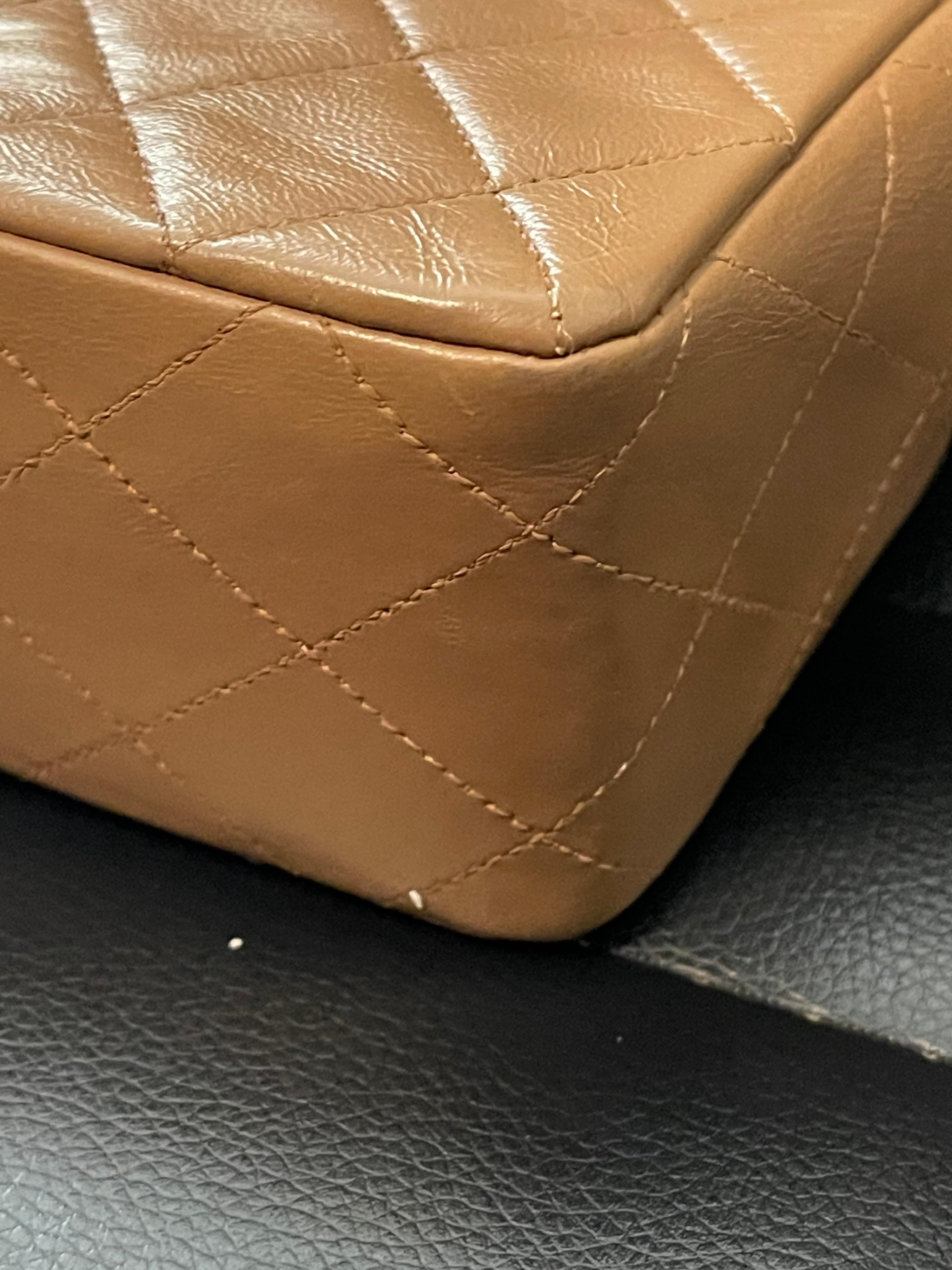 Chanel Tan Quilted Leather Shoulder Bag 1989-1991 10