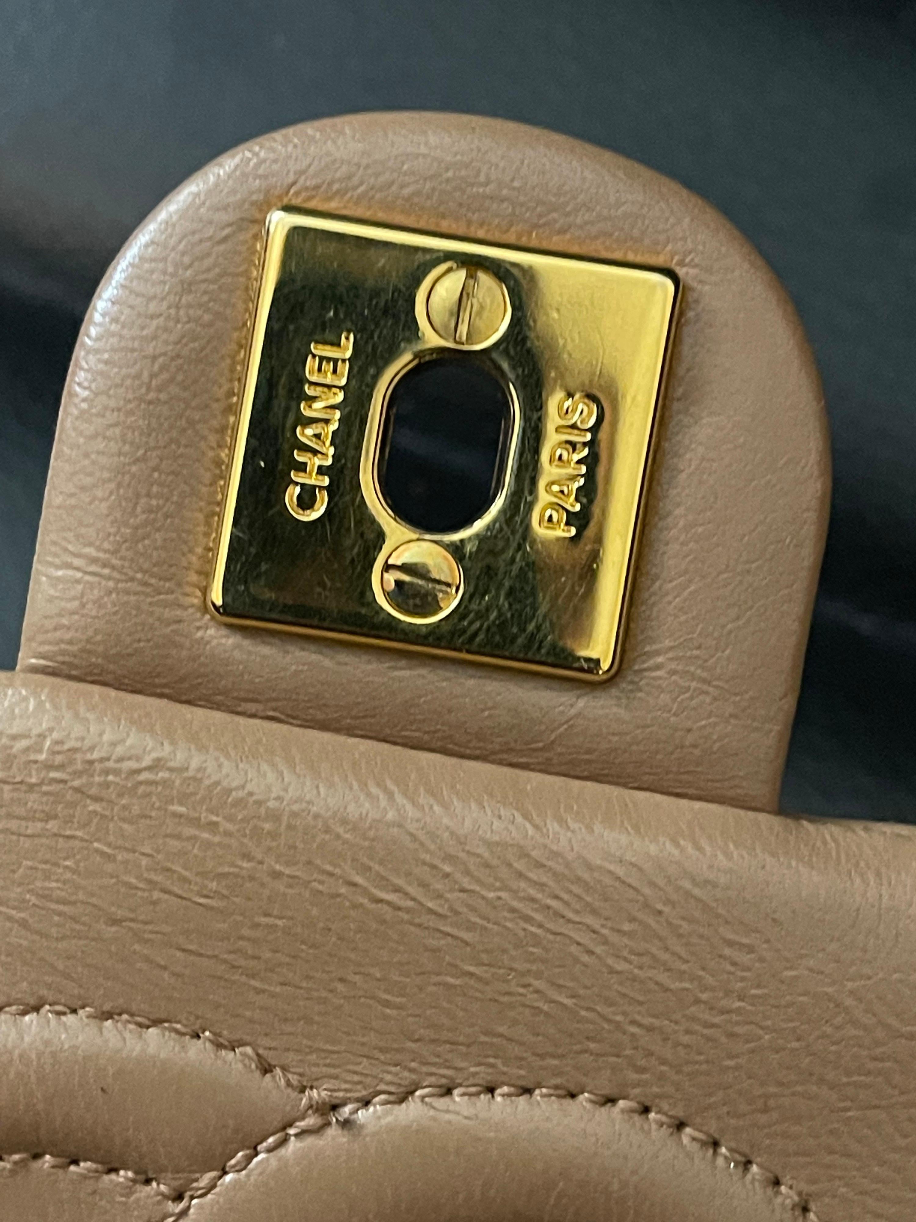 Chanel Tan Quilted Leather Shoulder Bag 1989-1991 2