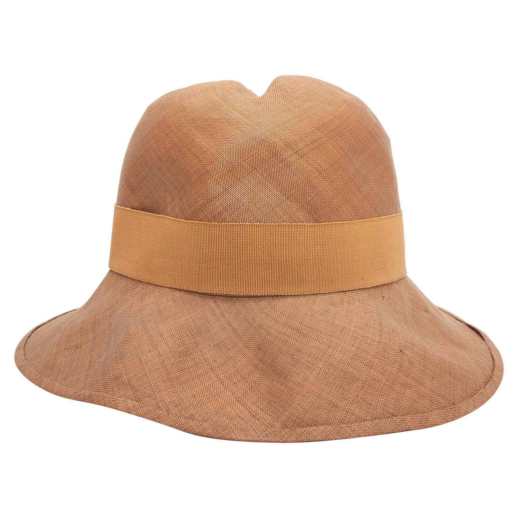 Chanel Tan Straw Wide Brim Hat