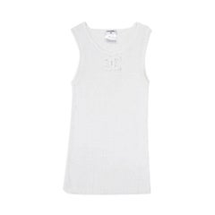 CHANEL Tank Top in White Cotton Size 36FR
