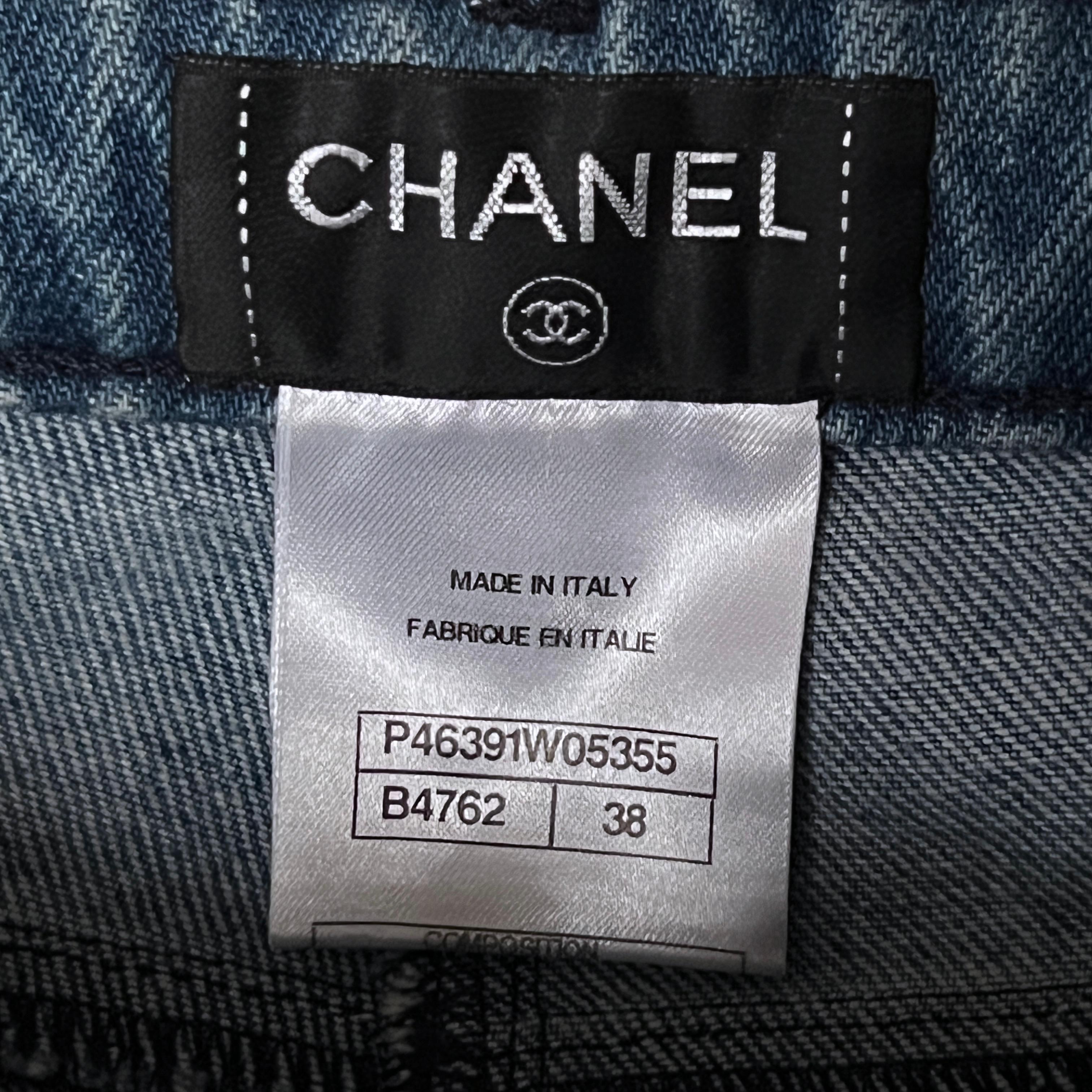Chanel Edinburgh Tartan Blue Runway Jeans 10